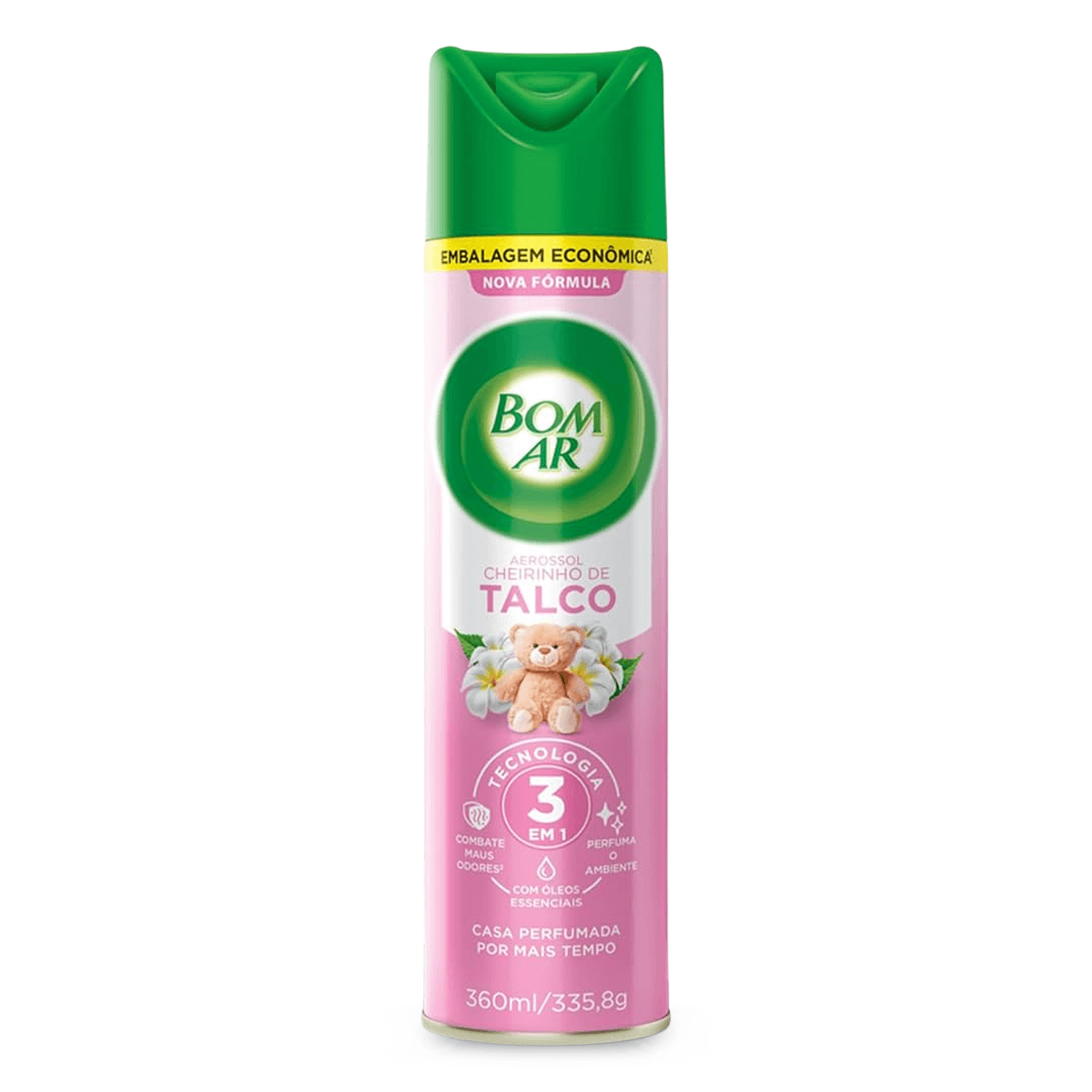 Odorizador Cheirinho de Talco Embalagem Econômica 360ml  Bom Ar